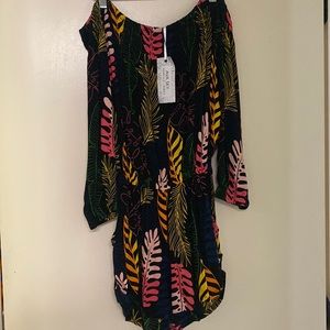 NWOT Ava Sky Xsmall romper Garcia, black painted palms